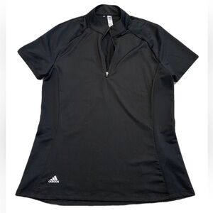 Adidas Black Quarter-Zip Golf Polo Shirt Size Small